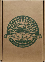 Load image into Gallery viewer, Gift Box #12: 250 mL Pecan Oil, 8oz Pecan Butter, 12 oz Raw Honey - Guidry Organic Farms
