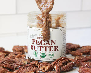 Pecan Butter 8oz - USDA Certified Organic (Keto-Friendly, Gluten Free, No Added Sugars) - Guidry Organic Farms