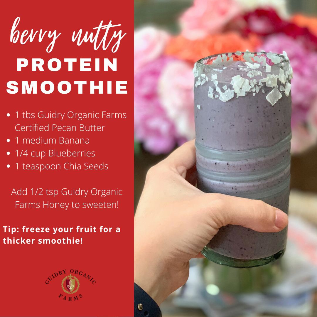 Berry Nutty Protein Smoothie - Guidry Organic Farms