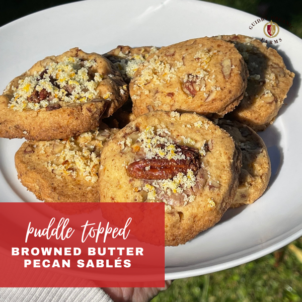 Puddle Topped Browned Butter Pecan Sablés