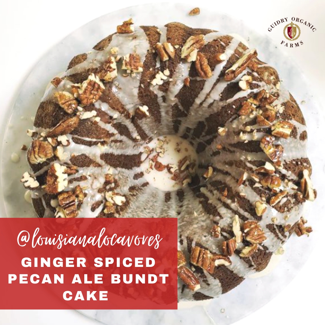 Ginger Spiced Pecan Ale Bundt Cake by @louisianalocavores - Guidry Organic Farms