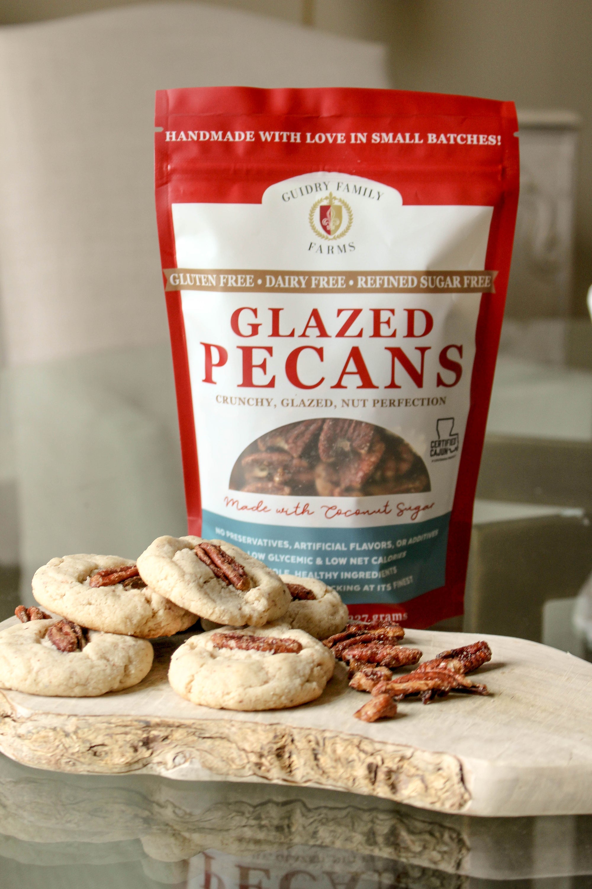 8oz Glazed Pecans (Gluten Free, Dairy Free, Refined Sugar Free)