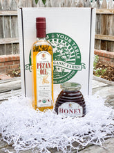 Load image into Gallery viewer, Gift Box #5: 500mL Pecan Oil &amp; 12oz Raw Honey - Guidry Organic Farms
