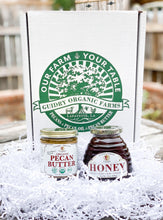 Load image into Gallery viewer, Gift Box #6: 8oz Pecan Butter &amp; 12oz Raw Honey - Guidry Organic Farms
