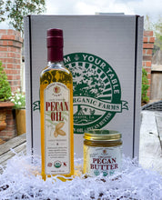 Load image into Gallery viewer, Gift Box #8: 500 mL Pecan Oil &amp; 8oz Pecan Butter - Guidry Organic Farms
