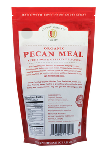 USDA Certified Organic Pecan Meal (Paleo, Grain Free, Keto Friendly, Gluten Free) 16 oz.