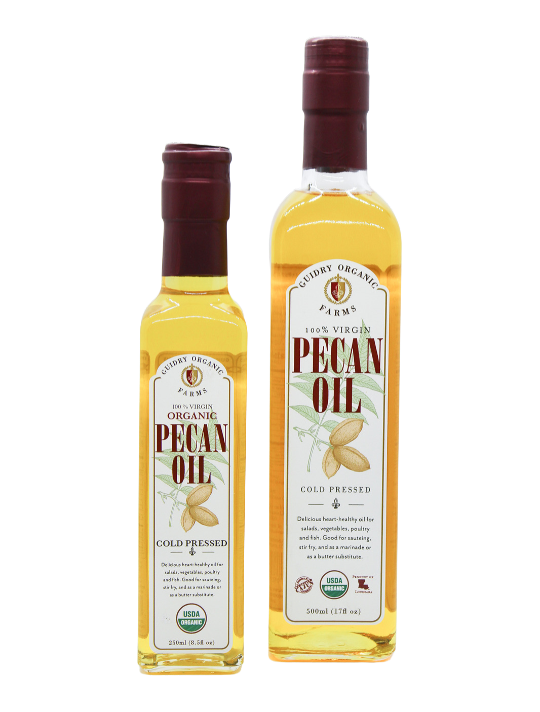 Pecan Oil 500ml - USDA Certified Organic & Heart Healthy Oil