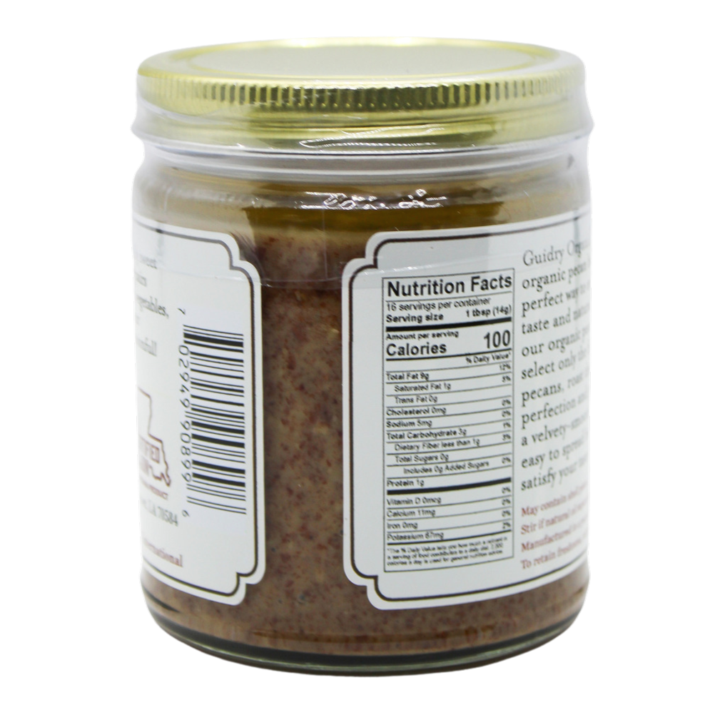 Pecan Butter 8oz - USDA Certified Organic (Keto-Friendly, Gluten Free, No Added Sugars)