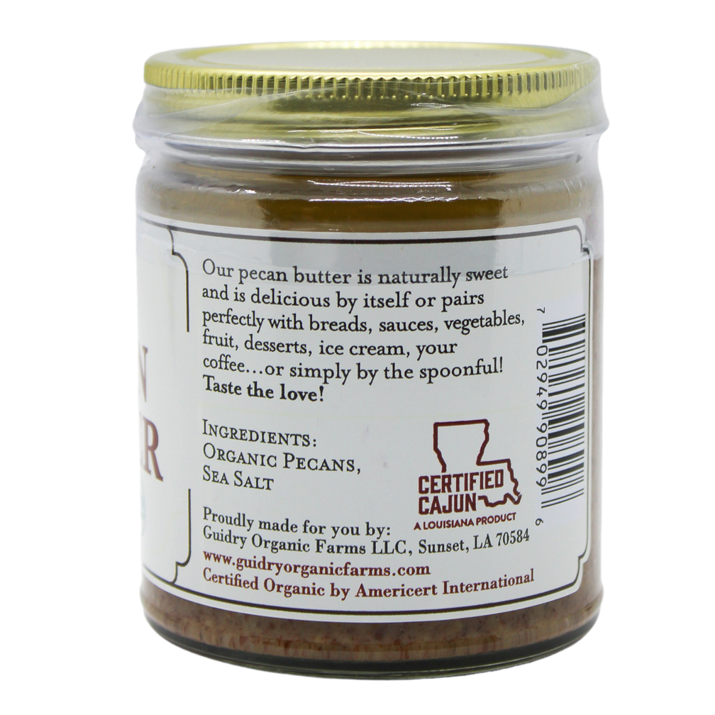 Pecan Butter 8oz - USDA Certified Organic (Keto-Friendly, Gluten Free, No Added Sugars)