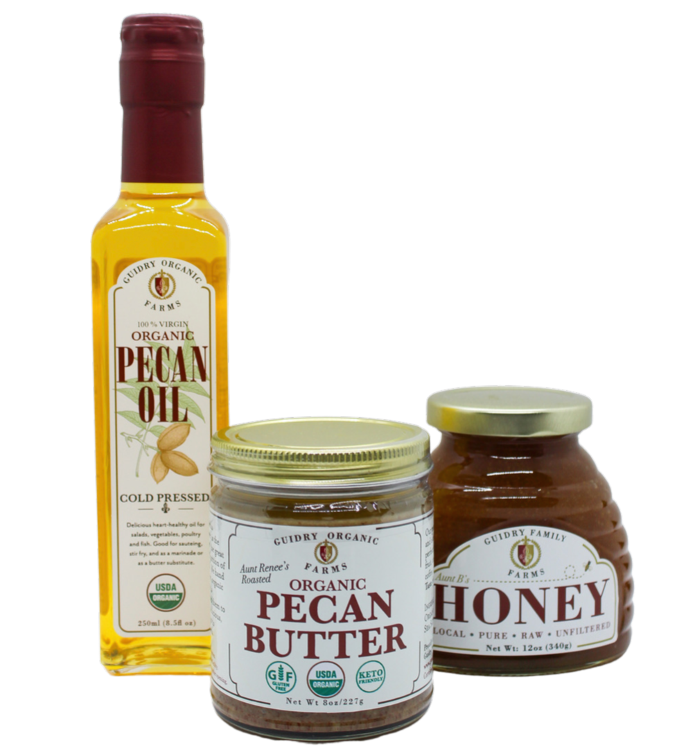 Gift Box #12: 250ML Pecan Oil, 8oz Pecan Butter, 12 oz Raw Honey