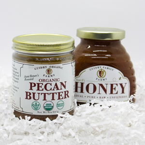 Gift Box #6: 8oz Pecan Butter & 12oz Raw Honey