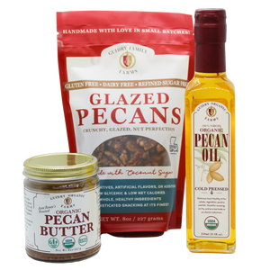 Gift Box#3  250ML Pecan Oil, 8oz Glazed Pecans, 8oz Pecan Butter