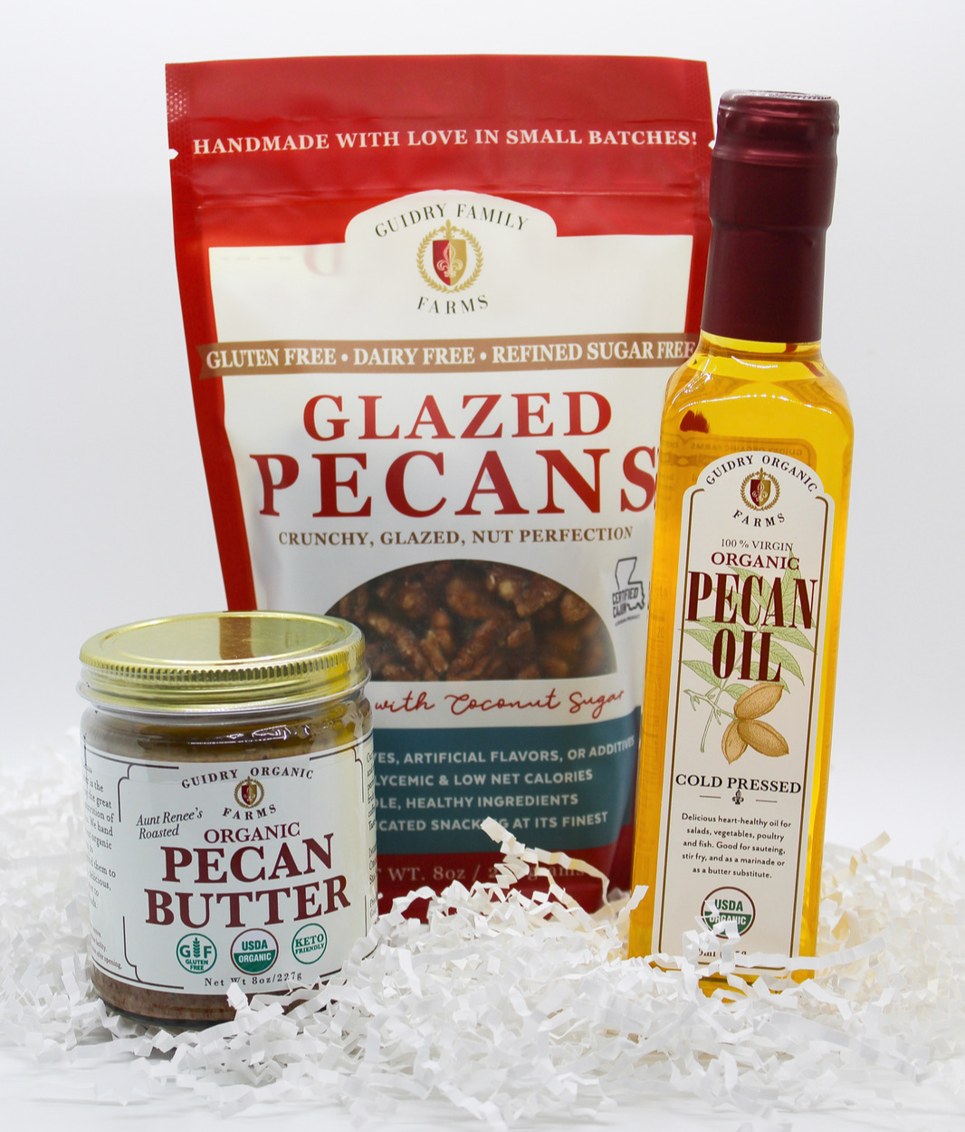 Gift Box#3  250ML Pecan Oil, 8oz Glazed Pecans, 8oz Pecan Butter