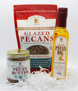 Gift Box#3  500ML Pecan Oil, 8oz Glazed Pecans, 8oz Pecan Butter