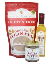 Load image into Gallery viewer, KETO BOX - 16oz Pecan Meal, 8oz Pecan Butter, 250mL Pecan Oil
